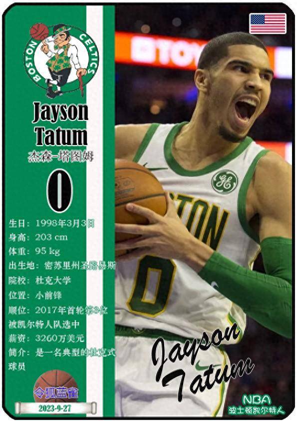 球星卡（NBA）：波士顿凯尔特人队17人一览（25/26赛季）
