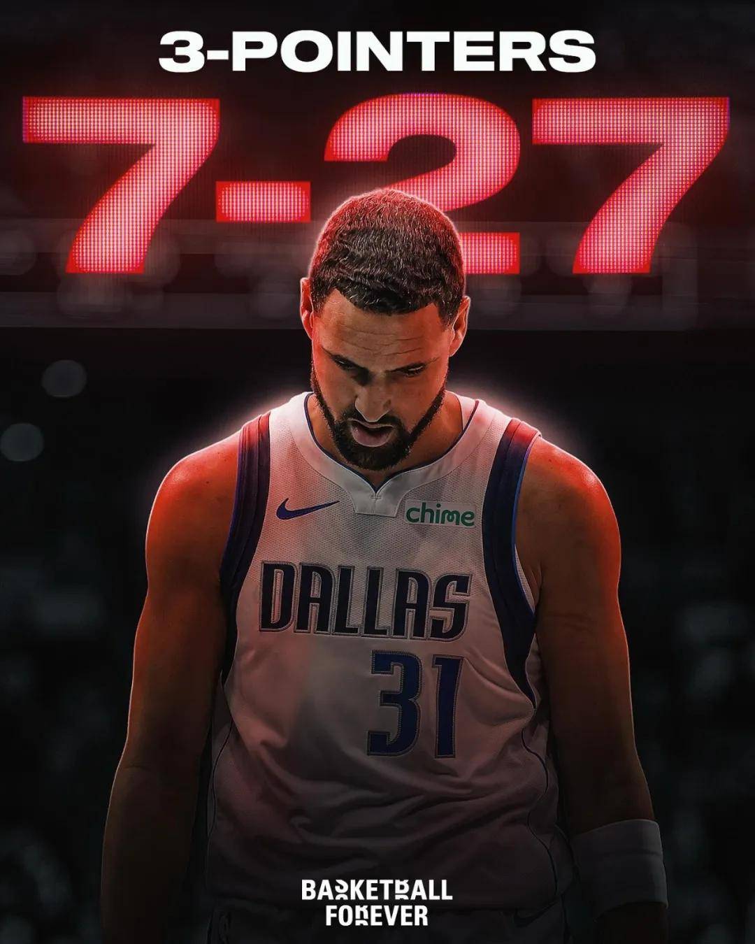 27中7！断崖式下滑！克莱汤普森彻底废了